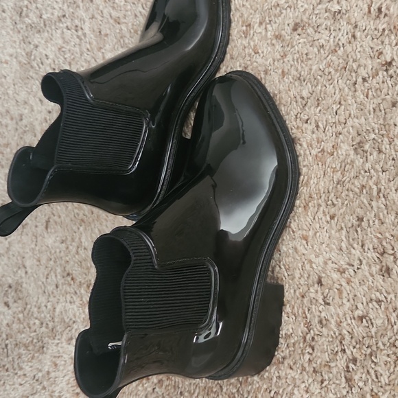 A New Day Shiny Black Women's Rain Boots - Picture 2 of 10